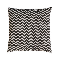 pillow cushion black and white isolated on white background. Details of modern boho, bohemian, scandinavian and minimal style eco design interior - 364751677