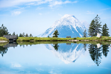 Mountain lake landscape view