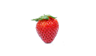 strawberries over white background