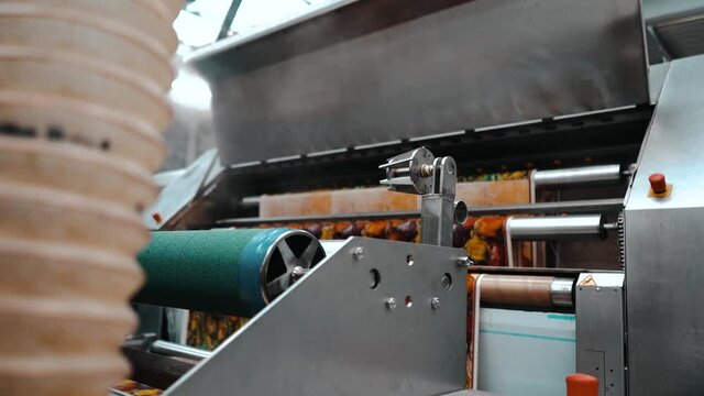 Steam emerging from print machine