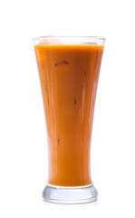 Iced Thai milk tea in glasses (thailand)