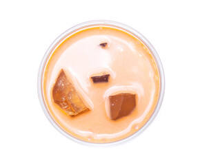 Iced Thai milk tea in glasses (thailand)