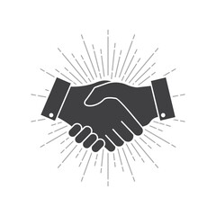 Business agreement handshake icon, friendly handshake icon for apps and websites, vector illustration,
