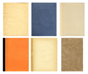 Old paper textures set. Blank old pages with rough faded surface. Perfect for background and vintage style design. Empty place for text.