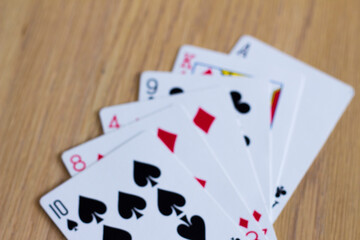 Poker casino cards on the table