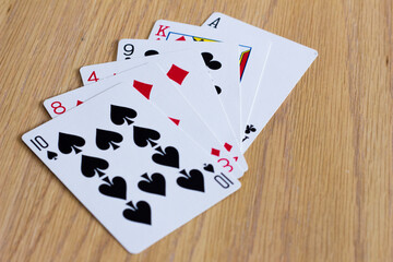 Poker casino cards on the table