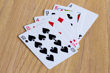 Poker casino cards on the table