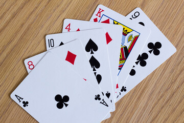 Poker casino cards on the table