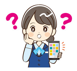 女性、銀行員、スマホ、疑問