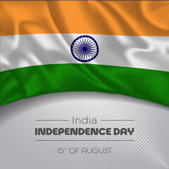 India happy independence day greeting card, banner vector illustration
