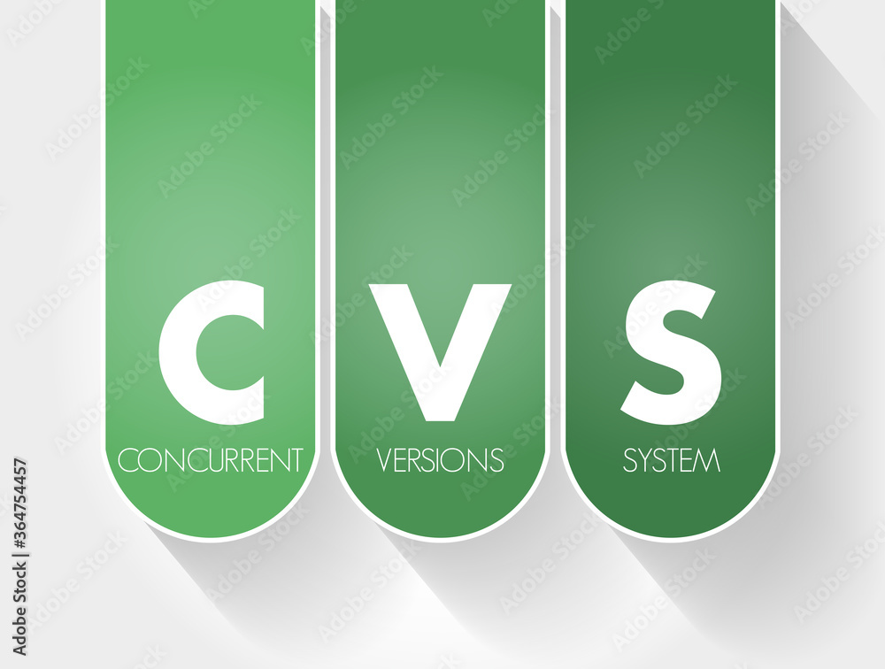 Poster cvs - concurrent versions system acronym, technology concept background