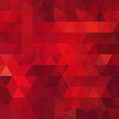 Obraz premium Abstract red mosaic background. Triangle geometric background. Design elements. Vector illustration