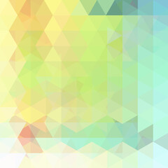 Geometric pattern, triangles vector background in pastel green, blue  tones. Illustration pattern