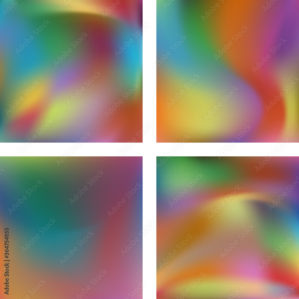 Poster set with colorful abstract blurred backgrounds. vector illustration. modern geometrical backdrop. ab