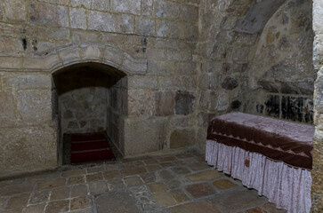 Fototapeta na wymiar The tomb in the burial place of Hulda the prophetess - Oldana - Oldama on Mount Eleon - Mount of Olives in East Jerusalem in Israel
