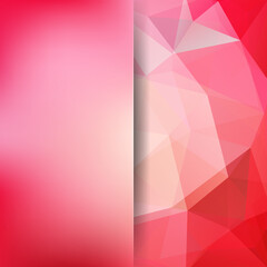 Fototapeta premium Abstract background consisting of red, pink triangles. Geometric design for business presentations or web template banner flyer. Vector illustration