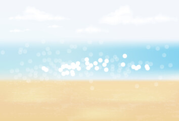 Fototapeta na wymiar Summer background, hello summer, beautiful sea and sky realistic, seascape, realistic water vector illustration