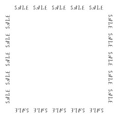 Square frame with text SALE on white background. Vector image.