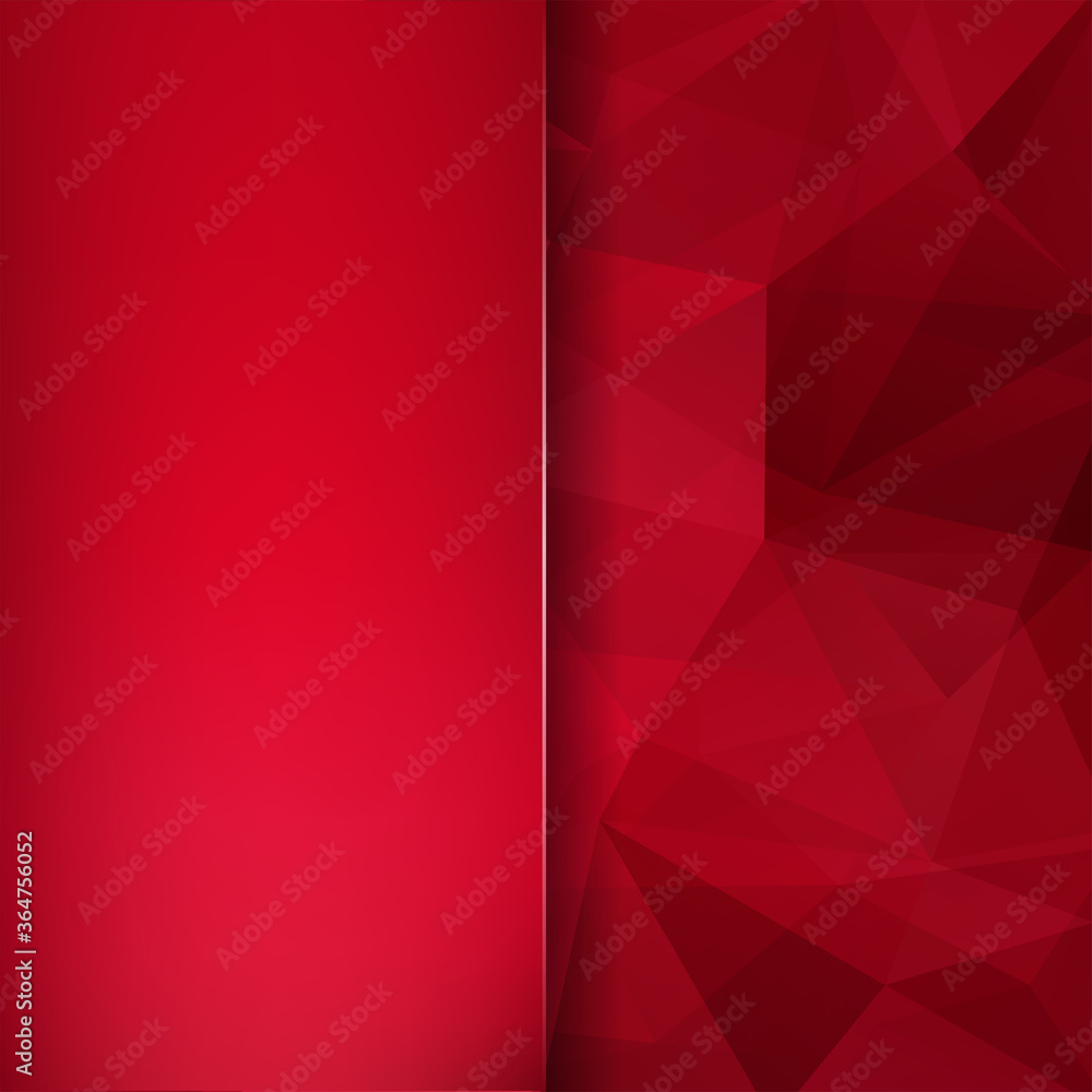 Aufkleber geometric pattern, polygon triangles vector background in red  tones. blur background with glass. i