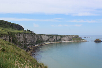 The coast of Northern Ireland near the carrick-a-rede rope bridge.