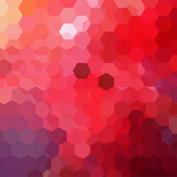 Abstract background consisting of red hexagons. Geometric design for business presentations or web template banner flyer. Vector illustration