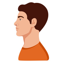 A man's face profile silhouette concept.