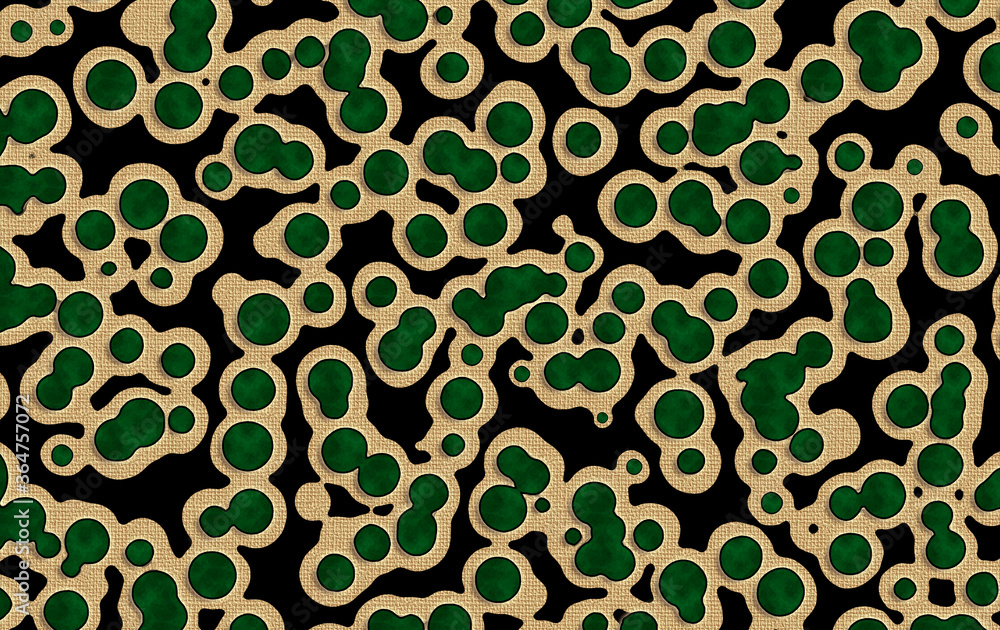 Poster green blobs on canvas 3d abstract pattern background