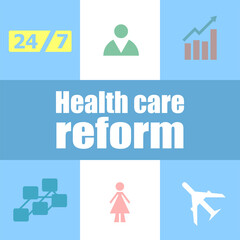health care reform words. Health concept . Infographic dashboard ui interface template