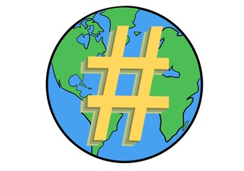 Icono día Internacional del hashtag