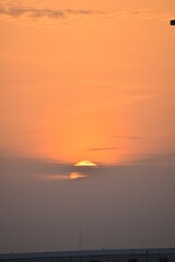 Fototapeta premium View of the sun during sunset.