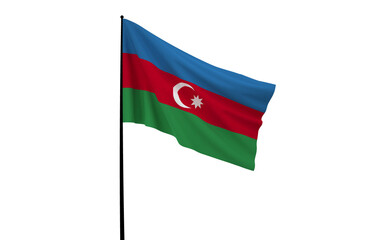 Azerbaijan Flag, Floating Fabric Flag, Azerbaijan, 3D Render