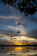 sunset over the lake