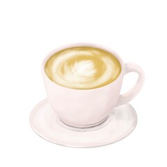 Cup of coffee. isolated coffee art illustration