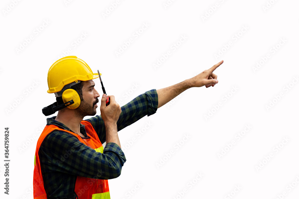 Poster foreman is controlling container loading in import-export business.