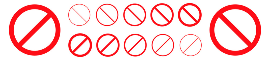 prohibition sign, Stop symbol, Red ban icon
