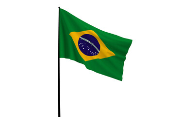 Fototapeta premium Brazil Flag, Floating Fabric Flag, Brazil, 3D Render
