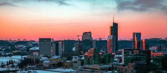 Obraz premium Sunset in Vilnius