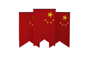 China Flag, Floating Fabric Flag, China, Republic of China, 3D Render