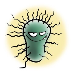 Evil green bacteria with pili