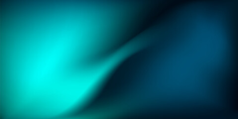 Abstract dark teal background with light wave. Blurred turquoise water backdrop. Vector illustration for your graphic design, banner, wallpaper or poster, website