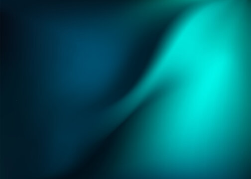 Abstract dark teal background with light wave. Blurred turquoise water backdrop. Vector illustration for your graphic design, banner, wallpaper or poster, website