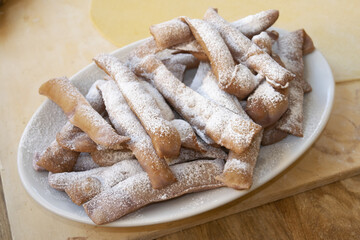 Mardi gras fritters typical of Carnival