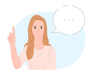 Cartoon flat girl got an idea vector illustration modern style 