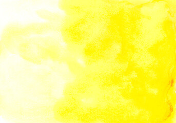 Fototapeta na wymiar Abstract yellow background. Watercolor wet texture. Gradient illustration. Hand painted art. Color splashing on paper. Aquarelle texture. Handmade original wallpaper