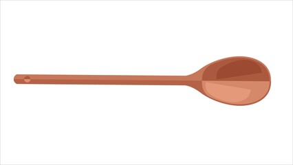 Wood spoon illustration on a white background.