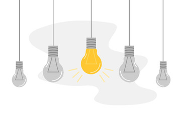 Light bulbs on white background vector illustration modern style 