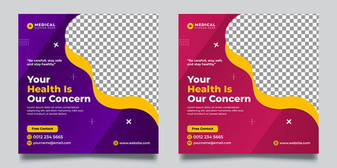 Medical Social Media Post & Square Flyer Templates