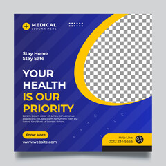 Medical health social media post web banner & Square Flyer Templates