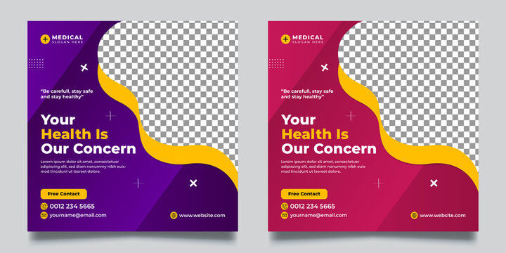 Medical Social Media Post & Square Flyer Templates