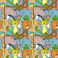 Seamless pattern animals